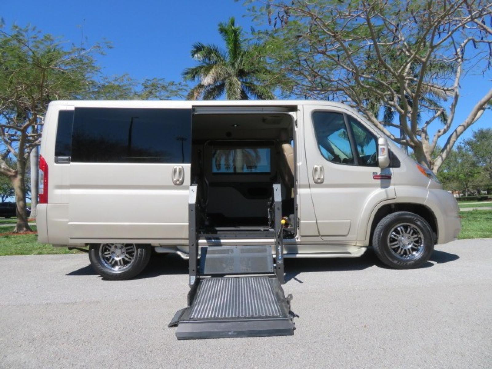 2016 Gold /Tan and Black Leather RAM Promaster (3C6TRVAG5GE) , located at 4301 Oak Circle #19, Boca Raton, FL, 33431, (954) 561-2499, 26.388861, -80.084038 - You are looking at a Gorgeous 2016 Ram Promaster Tempest X Handicap Wheelchair Conversion Van with 30K Original Miles, Lowered Floor, Dual Side Entry Doors, Power Passenger Side Entry Door, 750lb Braunability Wheelchair Lift, 4 Passenger Rear Power Bench Seat/Bed, Navigation, Rear Entertainment, Sur - Photo #42